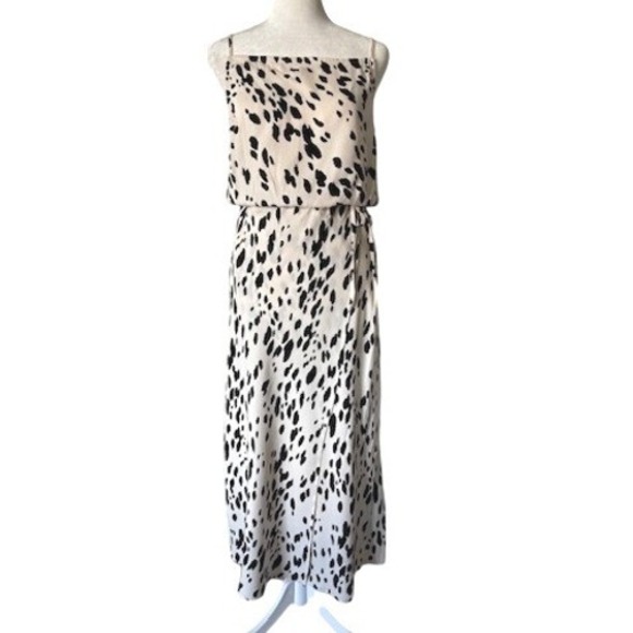 Reformation Dress Size 6 Animal Print Maxi  Spaghetti Strap Faux Wrap Skirt - Picture 2 of 12